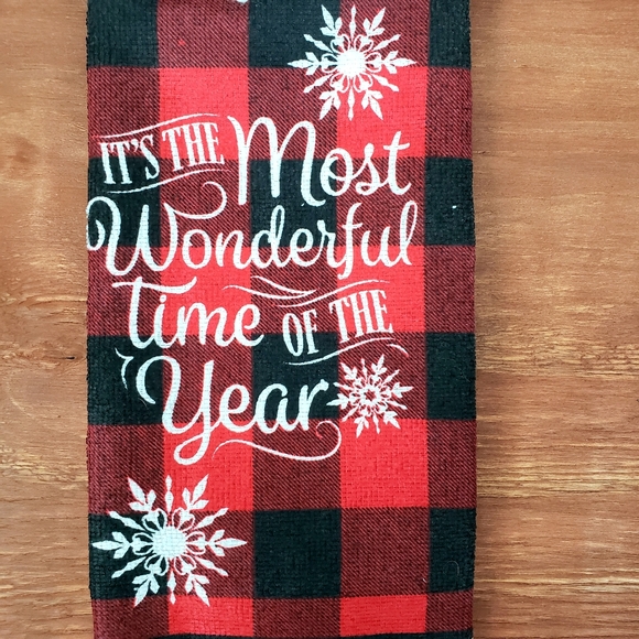 Christmas Crochet Top Hanging Kitchen Towel - Picture 2 of 4